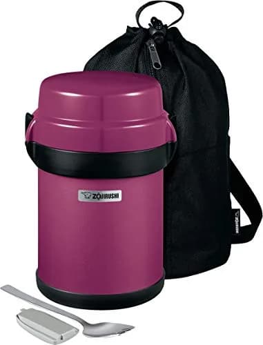 Zojirushi Mr. Bento Stainless Lunch Jar 41 Oz Plum | Vacuum Insulated Food Storage thumbnail 1