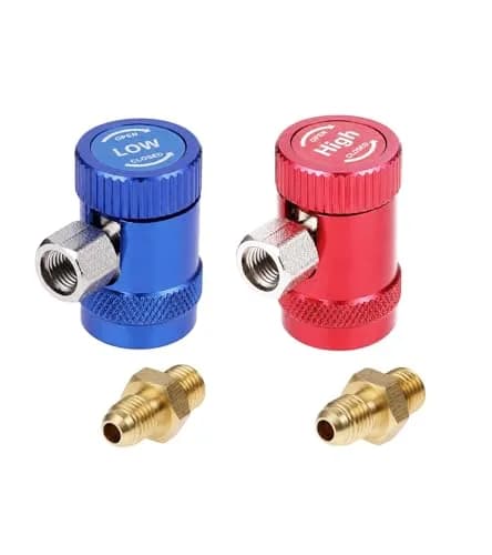 Aupoko R1234yf Quick Coupler, Adjustable High & Low Side Adapter, 17mm/14mm, Brass & Aluminum Alloy, for Automotive AC Systems thumbnail 1