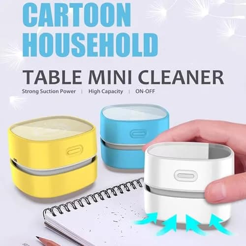 ODISTAR Mini Desktop Vacuum Cleaner White 200ml (6.76 Fl Oz) | Cordless & Portable for Desk Dust thumbnail 4