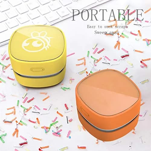 ODISTAR Mini Desktop Vacuum Cleaner Orange Charging | 200ml Capacity, 1000Pa Suction, 4-Hour Battery thumbnail 4