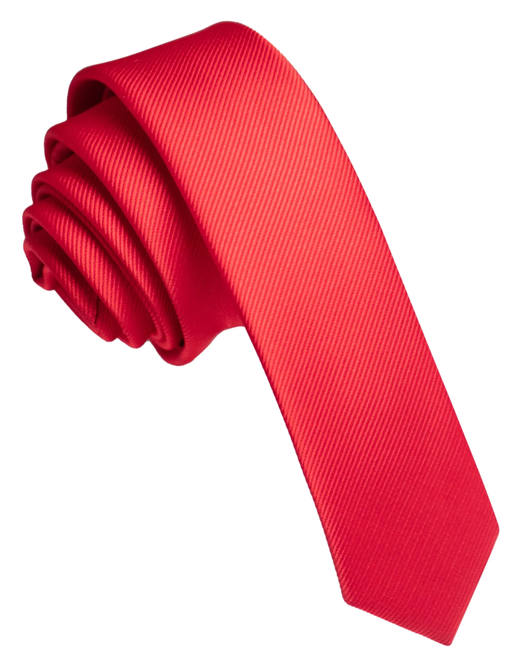JEMYGINS Red Silk Skinny Tie 4cm (1.58") | Business & Party Slim Necktie