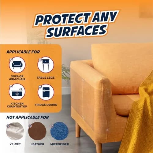 Panther Armor Heavy Duty Anti-Scratch Cat Couch Protector Sheets 8-Pack | Transparent Furniture Shield for Fabric Upholstery thumbnail 6