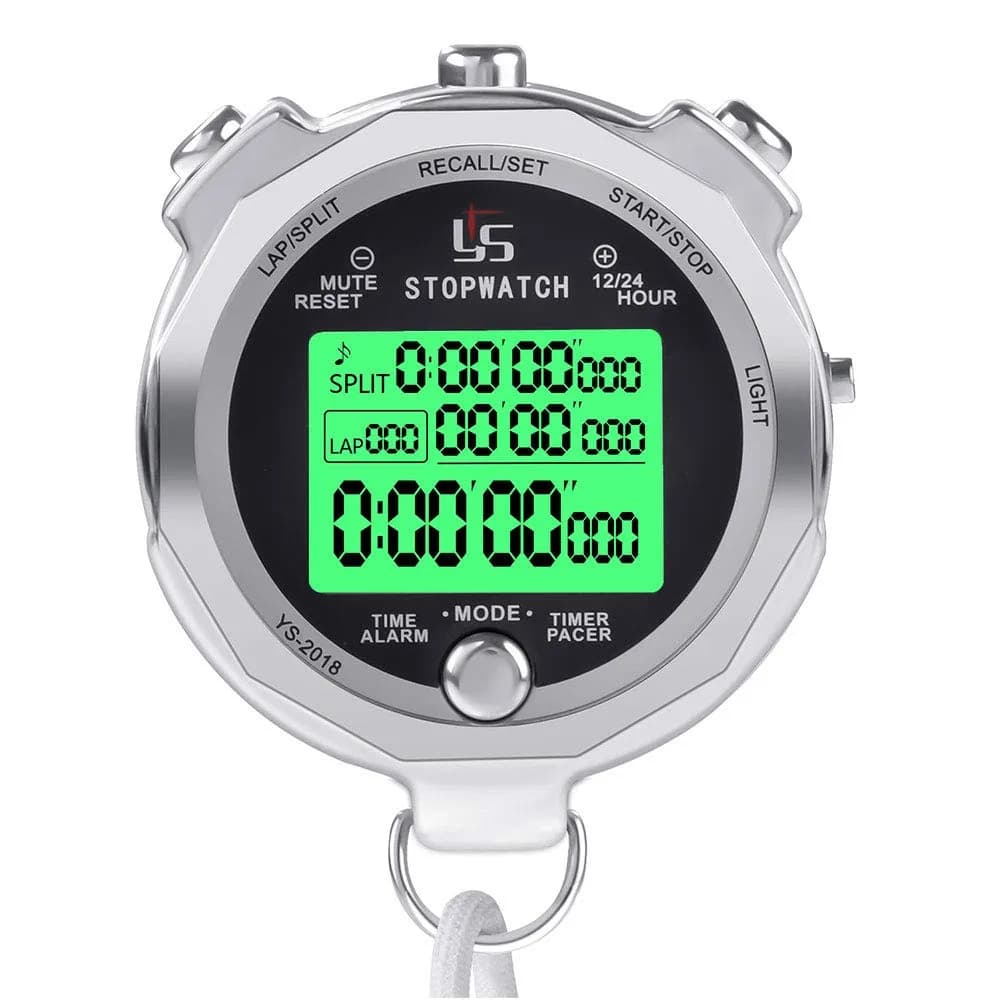 LAOPAO Metal Stopwatch 200 Lap Memory 1/1000s Accuracy with Backlight | Mute Function & Stainless Steel Build - main product image