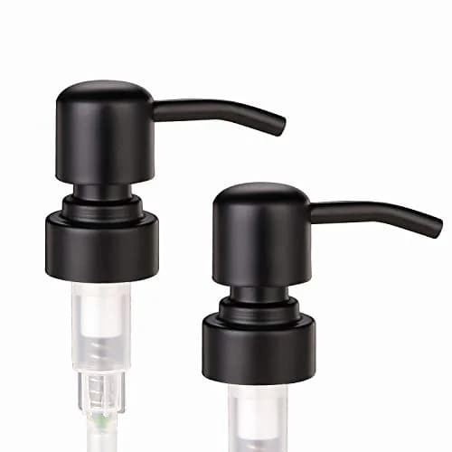 CHBJDAN Amber Glass Soap Dispenser 2 Pack 454ml (16 Oz) | Vintage Style with Matte Black Stainless Steel Pump thumbnail 5