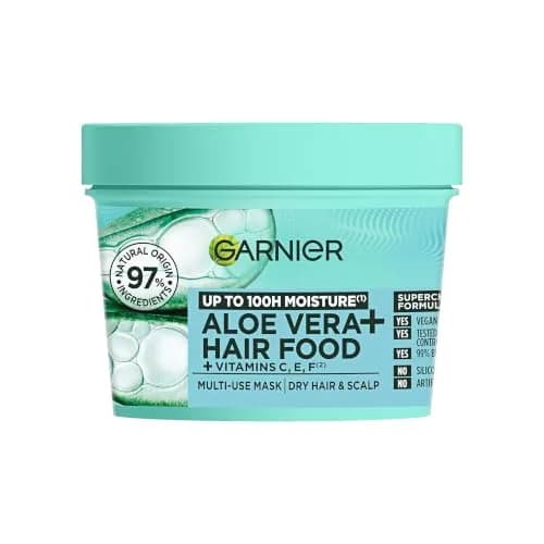 Garnier Aloe Vera+ Hair Food - 100h Moisture Mask 400ml | Deep Hydration for Dry Hair & Scalp thumbnail 1