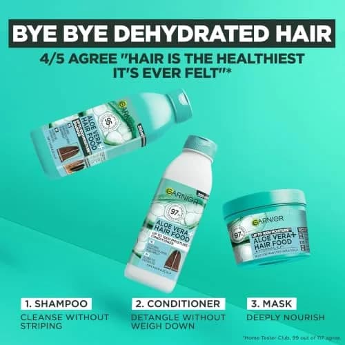 Garnier Aloe Vera+ Hair Food - 100h Moisture Mask 400ml | Deep Hydration for Dry Hair & Scalp thumbnail 5