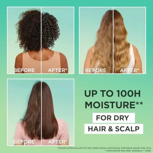 Garnier Aloe Vera+ Hair Food - 100h Moisture Mask 400ml | Deep Hydration for Dry Hair & Scalp thumbnail 3