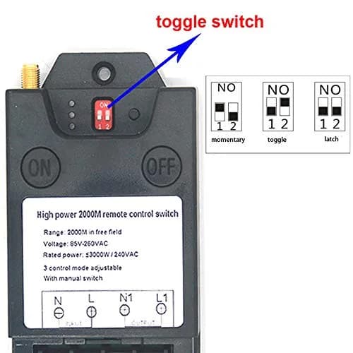 Jiangbao Wireless Remote Control Switch AC 110V 220V Relay Switch Transmitter with 2360m Range | High Power 3000W Industrial Remote Control thumbnail 2