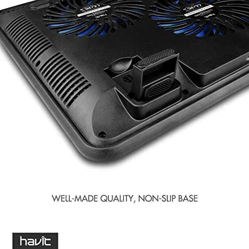 havit HV-F2056 Laptop Cooling Pad for 15.6-17 Inch Laptops, Blue | 3 Quiet USB-Powered Fans, 2 Height Settings thumbnail 8