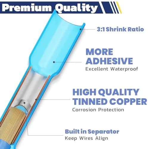 haisstronica Heat Shrink Butt Connectors Kit 330PCS | Marine Grade Waterproof Electrical Crimp Wire Connectors thumbnail 4