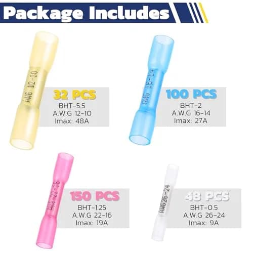 haisstronica Heat Shrink Butt Connectors Kit 330PCS | Marine Grade Waterproof Electrical Crimp Wire Connectors thumbnail 6