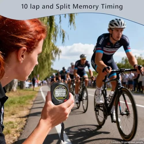 PULIVIA Digital Stopwatch Timer Multi Splits/Laps with Countdown, Alarm, Pace Mode | 1/100 Second Accuracy thumbnail 4
