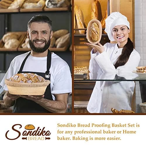 Sondiko Oval Rattan Bread Proofing Basket 24.5cm (9.6") | Handmade for Sourdough Baking thumbnail 5