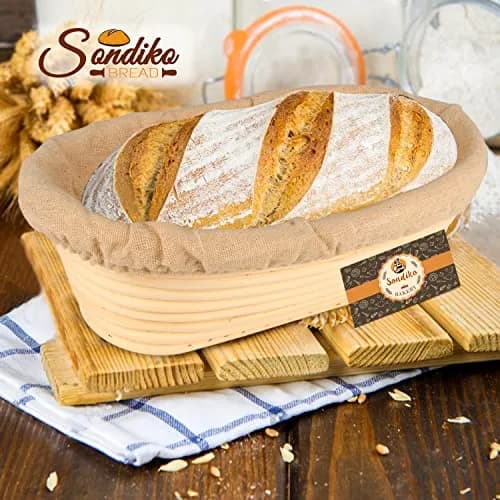 Sondiko Oval Rattan Bread Proofing Basket 24.5cm (9.6") | Handmade for Sourdough Baking thumbnail 7