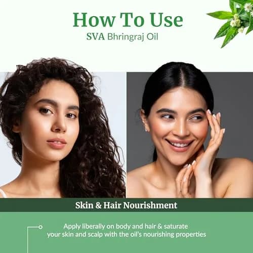 SVA ORGANICS Bhringraj Premium Carrier Oil 118ml (4 Fl Oz) With Dropper | For Hair Oiling, Scalp Massage & Skin Care thumbnail 5