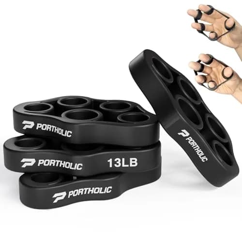 PORTHOLIC 4 Pack Hand Exerciser Grip Strengthener Set | 5-6 kg (6.6 lb) to 6 kg (13 lb) Resistance Bands thumbnail 1