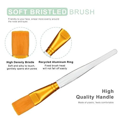 Plazuria Face Mask Mixing Bowl Set, 5 in 1 DIY Kit with Silicone Face Mask Brush & Soft Face Brushes thumbnail 4