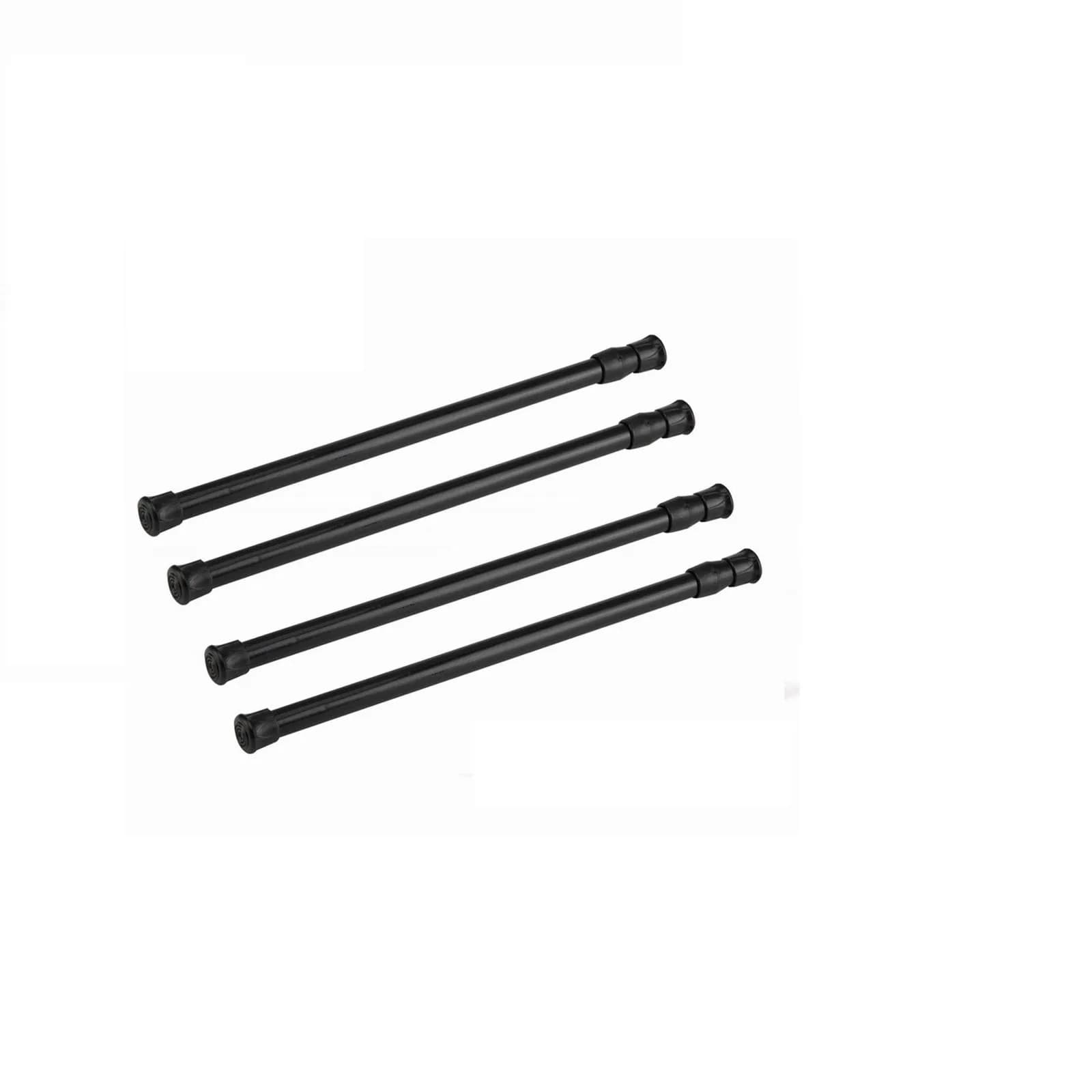 qinnsou Black 4 Pack Tension Shower Rods 40-70cm (15.7-28 Inch) | Rust-Proof Spring Steel for Bathrooms & Closets