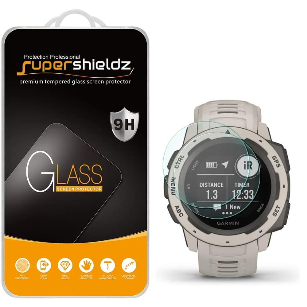 Supershieldz Tempered Glass Screen Protector for Garmin Instinct & Solar | Scratch & Bubble Free - main product image