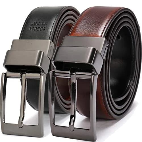 beltox fine Men's Dress Belt Leather Reversible 1.25" Wide | Formal & Casual Dual-Side Belt thumbnail 1