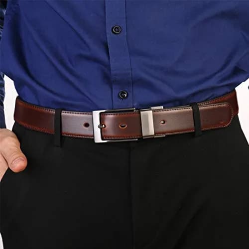 beltox fine Men's Dress Belt Leather Reversible 1.25" Wide | Formal & Casual Dual-Side Belt thumbnail 6