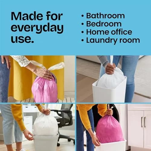 Glad Small Trash Bags 4 Gallon | Odor-Resistant with Febreze Beachside Breeze (70-120 chars) thumbnail 5