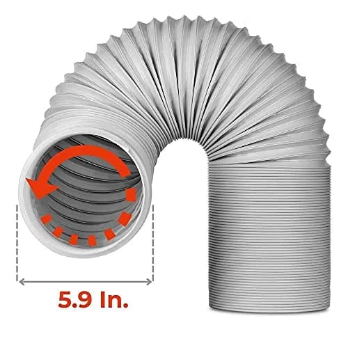 TURBRO Portable Air Conditioner Exhaust Hose 5.9 Inch Diameter 78 Inch Length White | Expandable & Universal Fit thumbnail 2