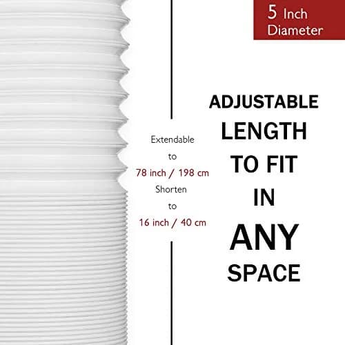 TURBRO Portable Air Conditioner Exhaust Hose, 5" Diameter, 78" Length | Universal, Anti-Clockwise Thread thumbnail 7