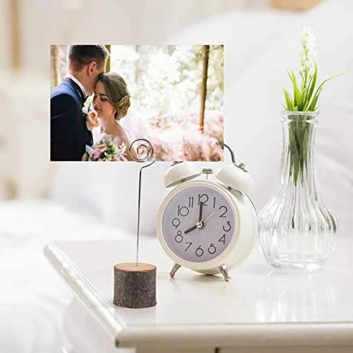 Toncoo 10Pcs Rustic Wood Place Card Holders with Swirl Wire & 20 Kraft Cards | Elegant Table Markers for Weddings & Events thumbnail 6