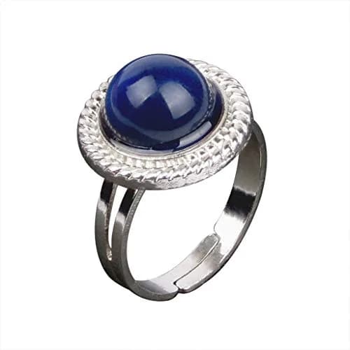 Carykon Adjustable Mood Ring with Color-Changing Glass Stone | Stainless Steel, Retro Style (Pack of 2) thumbnail 4