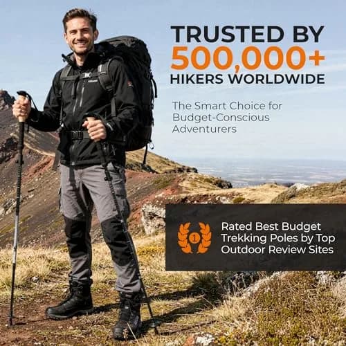 TREKOLOGY Trek-Z Hiking Trekking Poles, 2pc | Adjustable Aluminum Walking Stick for Men & Women thumbnail 7