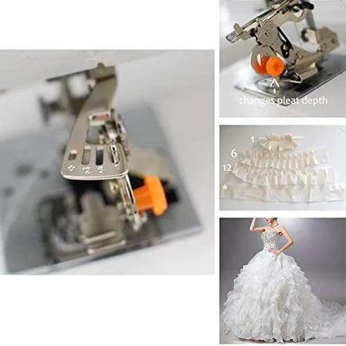 Youngine Ruffler Sewing Machine Presser Foot | Adjustable Pleats & Ruffles Attachment for Low Shank Singer, Brother, Janome, Kenmore thumbnail 4