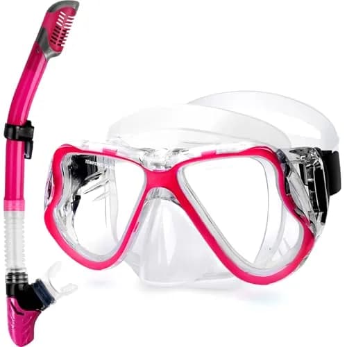 Greatever Snorkeling Gear for Adults Kids | Dry Snorkel Mask Set Anti-Fog with Panoramic View thumbnail 1