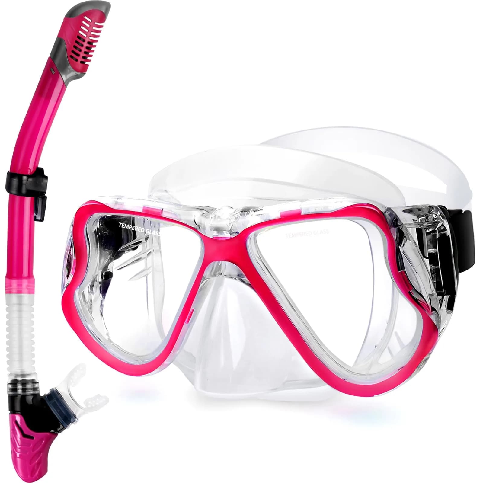 Greatever Snorkeling Gear for Adults Kids | Dry Snorkel Mask Set Anti-Fog with Panoramic View