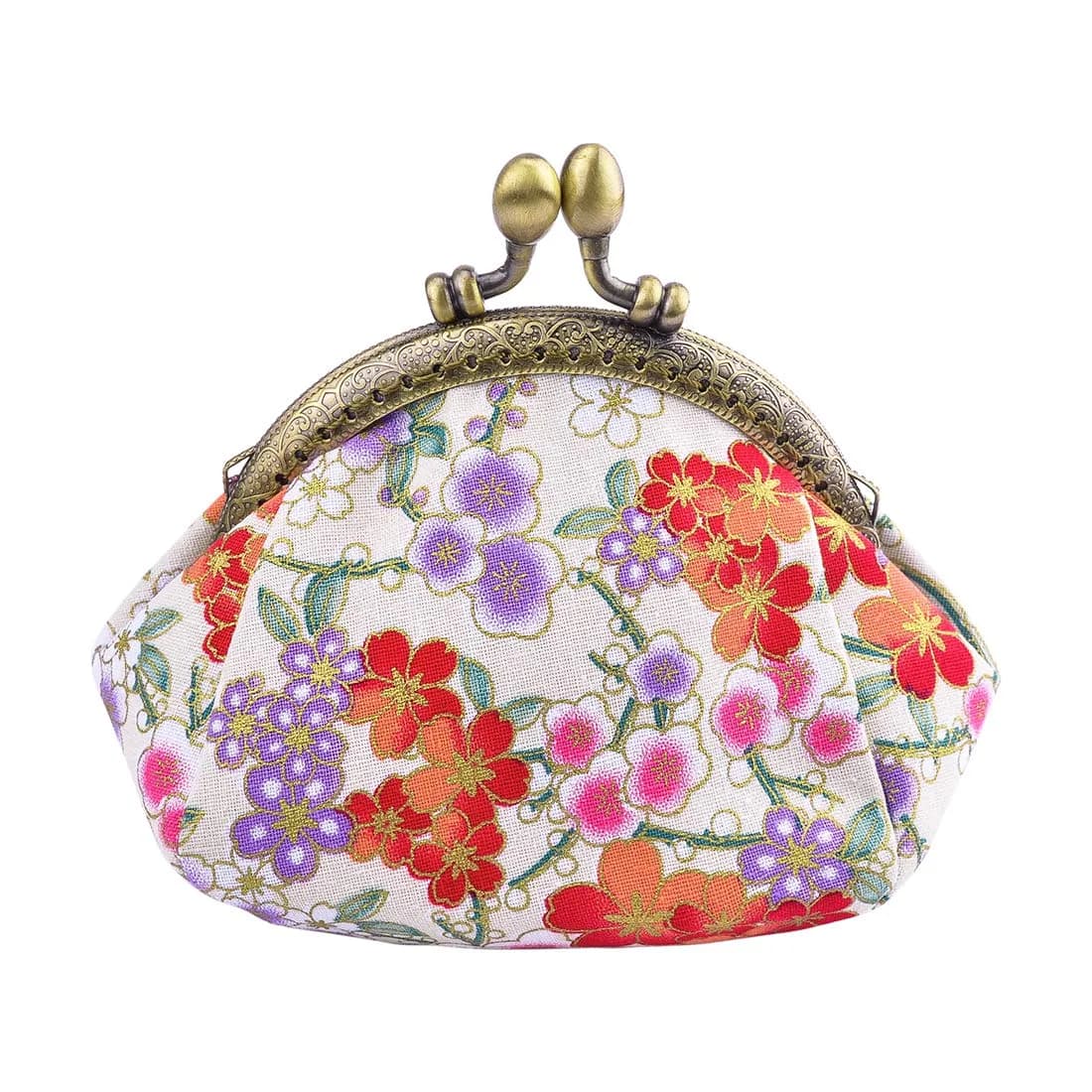 Oyachic Floral Coin Purse Canvas Wallet with Clasp | Vintage Small Coin Pouch for Women & Girls