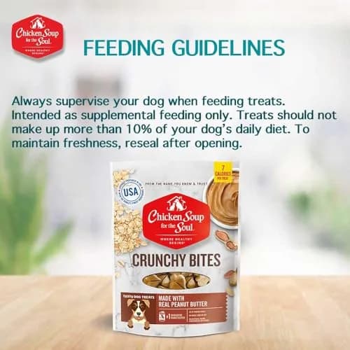 Chicken Soup for the Soul Pet Food - Crunchy Bites Dog Treats - Chicken & Peanut Butter, 340g | Real Ingredients, No Artificial Flavors thumbnail 4