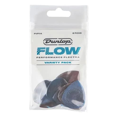 Jim Dunlop Flow Pick Variety Pack 8 Pack | Wide Angle, Sharp Tip, Beveled Edge, Low-Profile Grip thumbnail 1