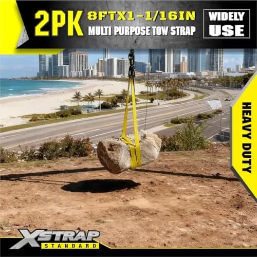 XSTRAP STANDARD 2PK 1"x8' Lift Sling Straps Wear Guard End Heavy Duty Strap | 4000 lbs Breaking Strength thumbnail 8
