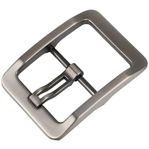 McFanBe Single Prong Square Belt Buckle 38mm (1.5 Inches) | Grey Alloy Replacement Buckle thumbnail 1
