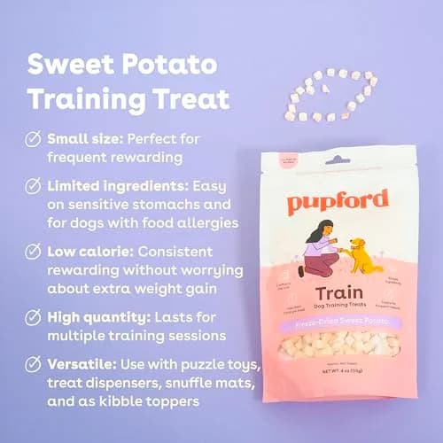 Pupford Freeze Dried Dog & Puppy Training Treats Sweet Potato | All Natural, Low Calorie, 4 oz thumbnail 2