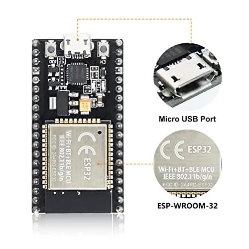 KeeYees ESP32S ESP32 Development Board 38PIN Dual Core WiFi + Bluetooth | 2PCS, 512MB SRAM, Arduino Compatible thumbnail 4