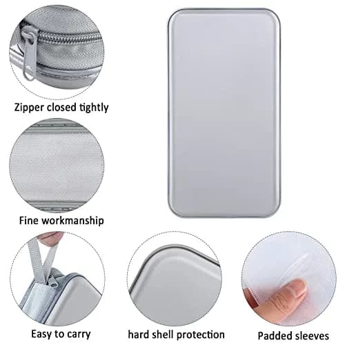 Siveit 80 Capacity CD Case Holder - Silver Hard Plastic DVD Wallet with Zipper thumbnail 2
