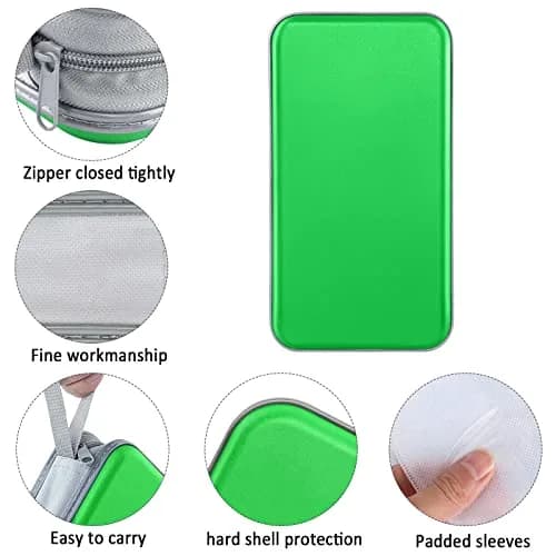 Siveit 80 Capacity CD Case Holder - Green Hard Plastic DVD Wallet with Zipper thumbnail 2