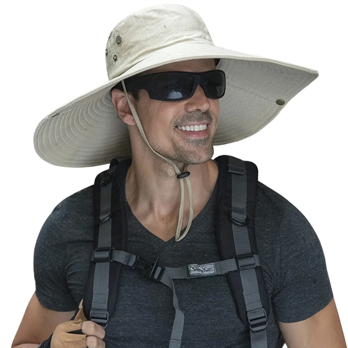 HUAMULAN Men 6" Wide Brim Sun Hat Summer Outdoor Women Bucket Fishing Hat | Large Shade & Foldable Design