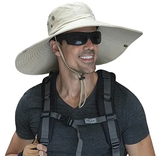 HUAMULAN Men 6" Wide Brim Sun Hat Summer Outdoor Women Bucket Fishing Hat | Large Shade & Foldable Design thumbnail 1