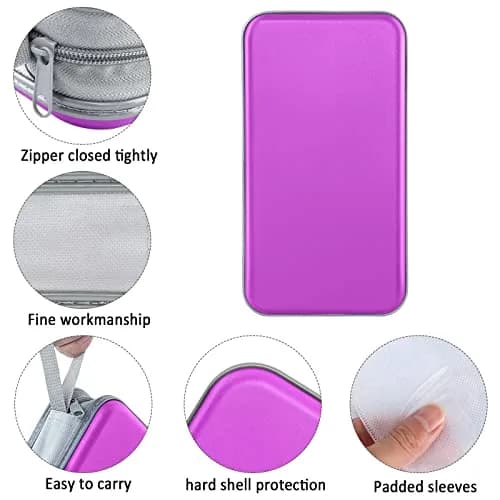 Siveit 80 Capacity CD/DVD Case Holder - Purple Hard Plastic Disc Storage Binder with Zipper thumbnail 2