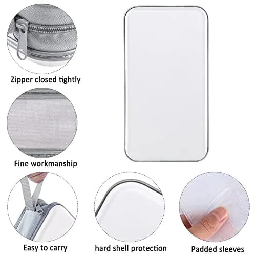 Siveit 80 Capacity White CD Case | Hard Plastic DVD Wallet Holder with Zipper thumbnail 2
