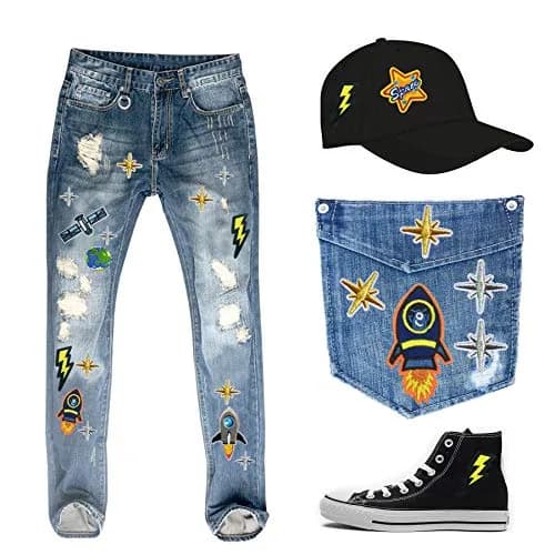 Woohome 35 pcs fabric appliqué patches Solar System space planets | Iron-on & sew-on DIY decoration thumbnail 6