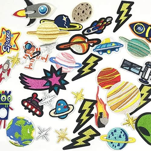 Woohome 35 pcs fabric appliqué patches Solar System space planets | Iron-on & sew-on DIY decoration thumbnail 7