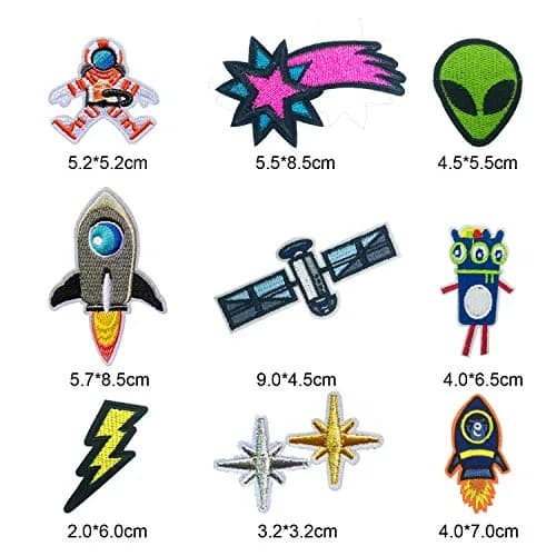 Woohome 35 pcs fabric appliqué patches Solar System space planets | Iron-on & sew-on DIY decoration thumbnail 3